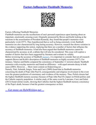 Factors Influencing Flashbulb Memories | PDF