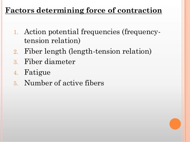 Factors influencing force of contracton