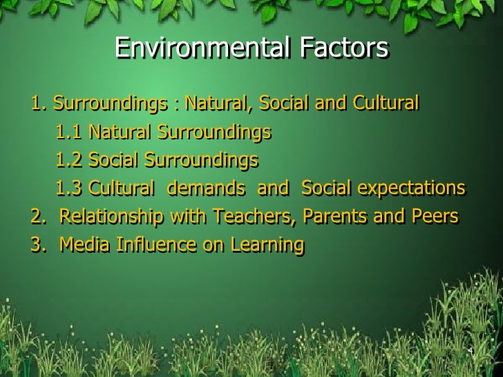 Factors influencing learning 
