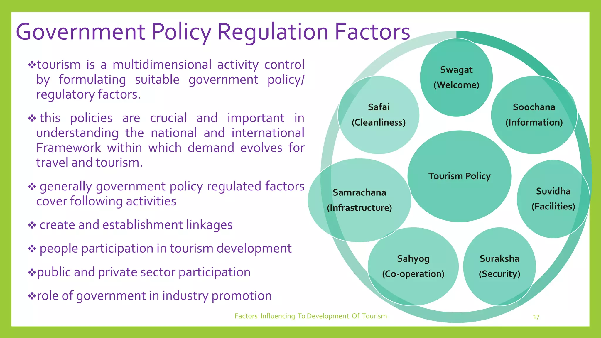 Factors influencing to development of tourism | PPTX