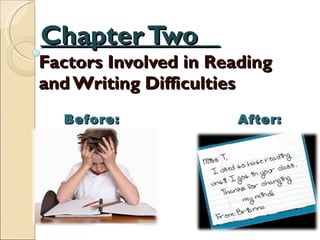 Chapter Two  Factors Involved in Reading and Writing Difficulties  After: Before: 