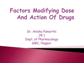 Dr. Anisha Pamarthi
JR 1
Dept. of Pharmacology
GMC, Nagpur
 