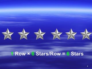 1  Row  ×  6  Stars/Row =  6  Stars 