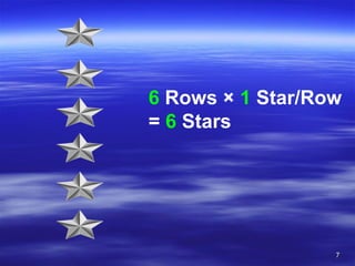 6  Rows  ×  1  Star/Row =  6  Stars 