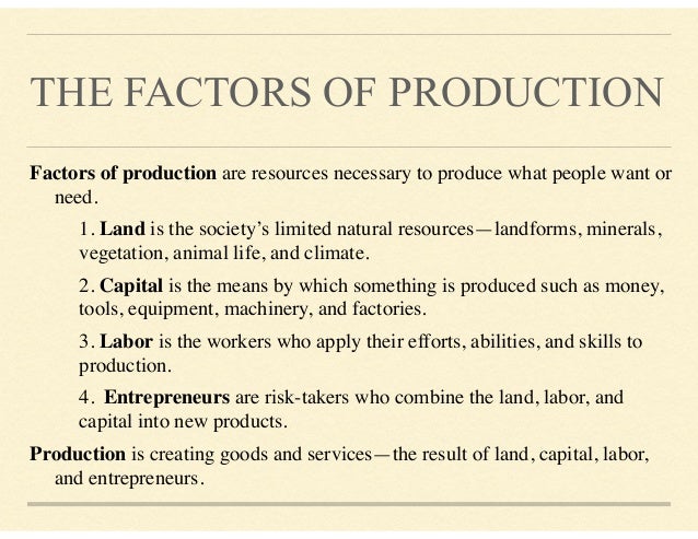 Which Statement About Factors Of Production Is The Most Accurate Factors Of Production