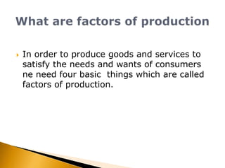 Factors of production powerpoint presentation | PPTX