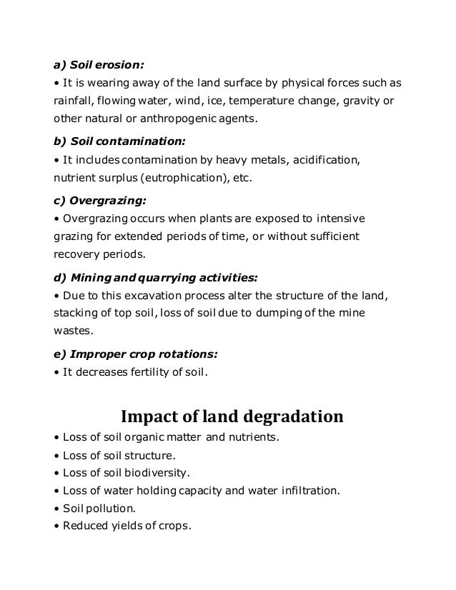 Factors responsible for land degradation and manage…