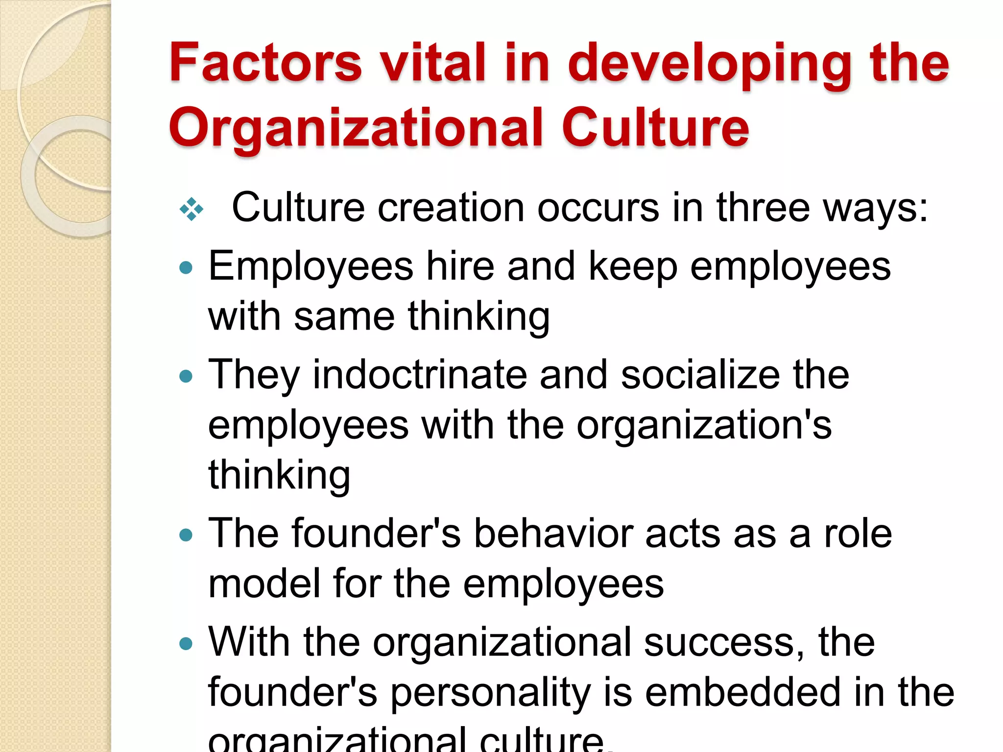 Factors shaping organizational culture | PPTX