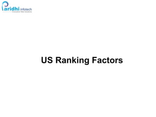 US Ranking Factors
 