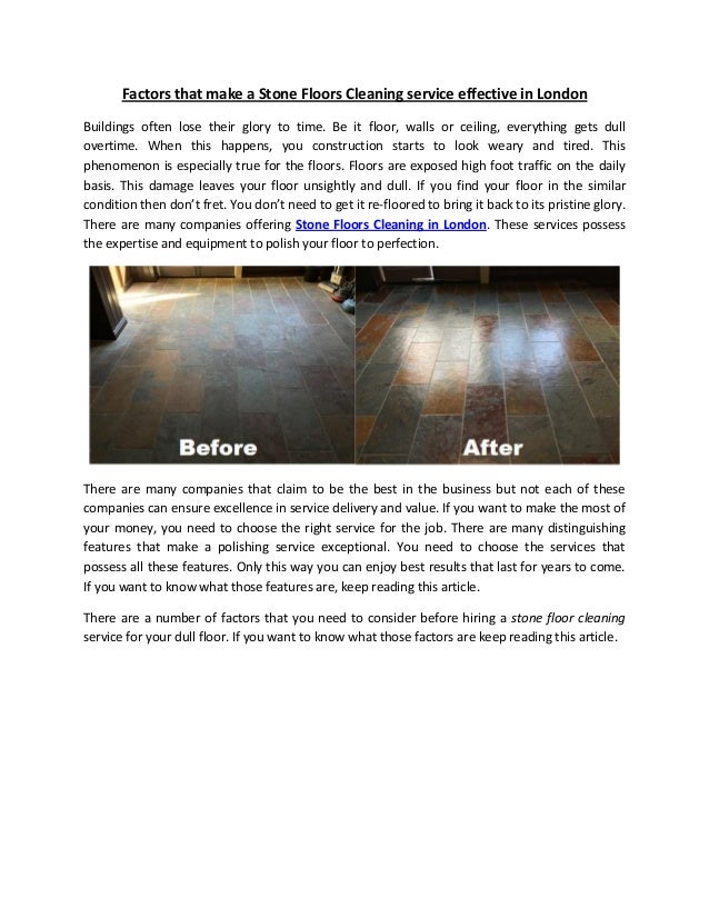 Factors That Make A Stone Floors Cleaning Service Effective In London