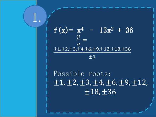 Factor Theorem and Remainder Theorem