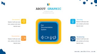 Replace it with your own
icon, contact us for more
help for more
Documentary
Replace it with your own
icon, contact us for more
help for more
Documentary
Replace it with your own
icon, contact us for more
help for more
Recording
Replace it with your own
icon, contact us for more
help for more
Broadcasting
Our
Documentation
System
ABOUT GRAPHIC
I n d u s t r i a l
P r e s e n t a t i o n
w w w . w e b s i t e . c o m
 