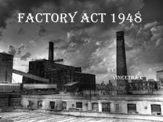 By
Vineetha.C
FaCtory aCt 1948
 