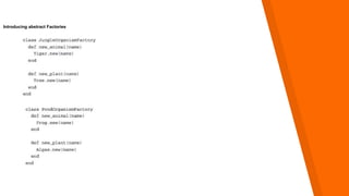 Introducing abstract Factories
 