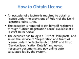 Various Licenses Required to Set Up a Factory in Delhi | PPT