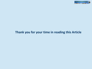 Thank you for your time in reading this Article
 