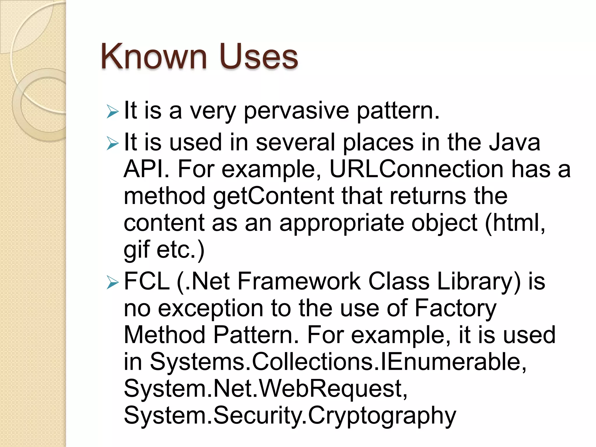 It returns an object of type Product.