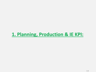 1. Planning, Production & IE KPI:
1-2
 
