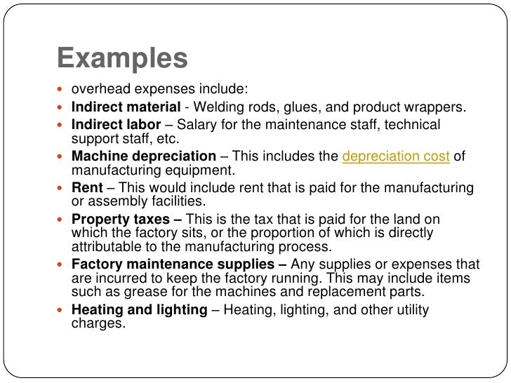 Factory overhead slides