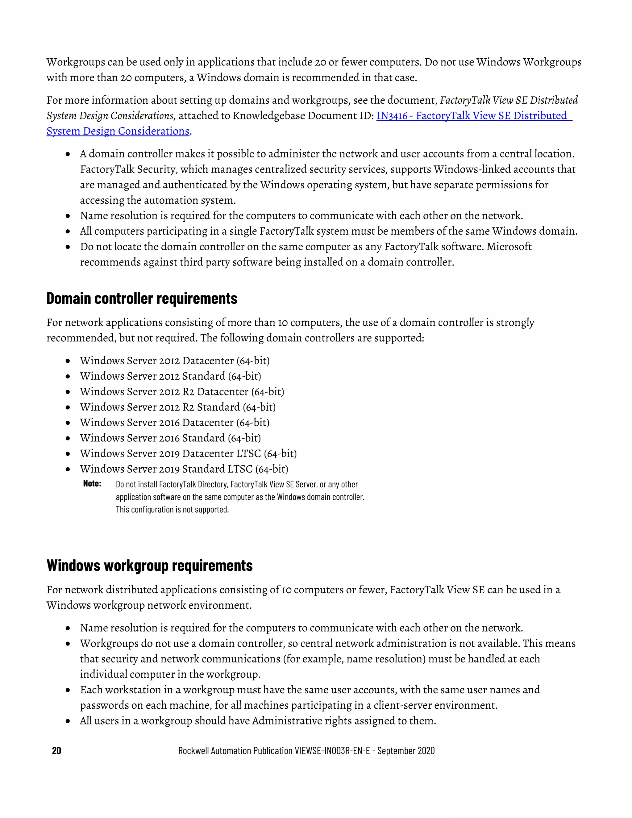FactoryTalk View Site User Installation Guide | PDF