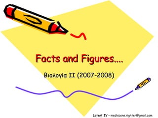 Facts and Figures.... Βιολογία ΙΙ  (2007-2008) Latent IV  – mediscene.righter@gmail.com 