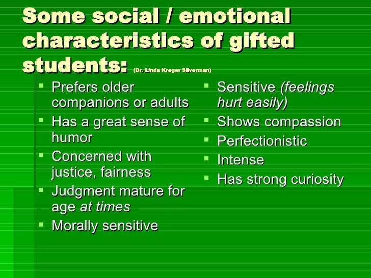 19 Some Social Emotional Characteristics Of Gifted Students