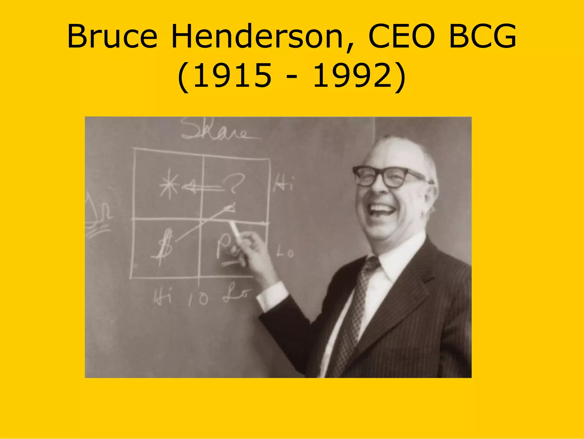 Bruce Henderson, CEO BCG
(1915 - 1992)
 