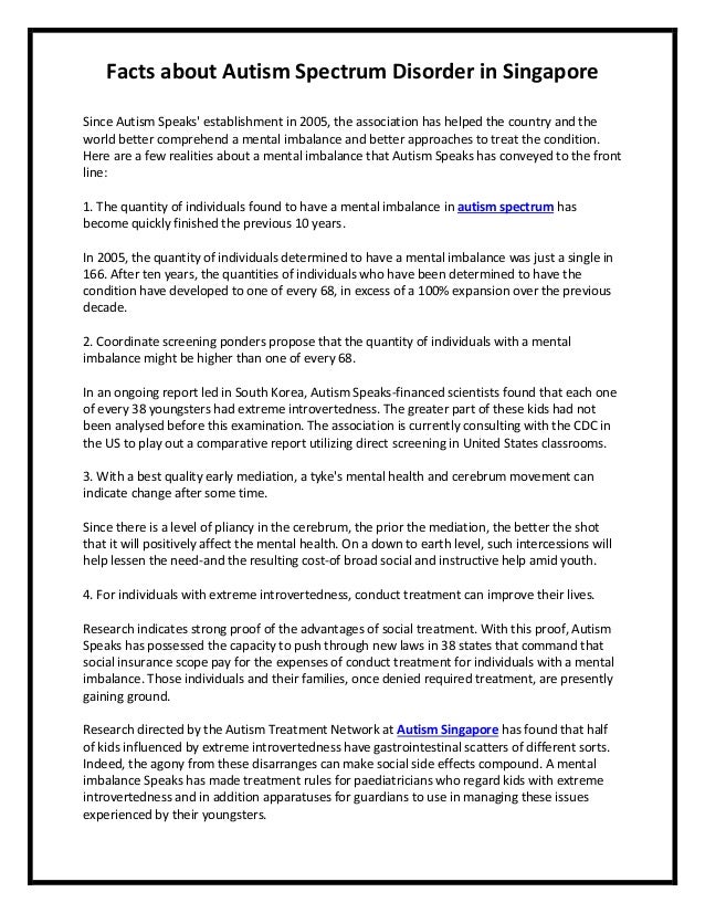 Cdc Reports No Change In Autism >> Facts About Autism Spectrum Disorder In Singapore Cdc Reports No Change In Autism >> Facts About Autism Spectrum Disorder In Singapore