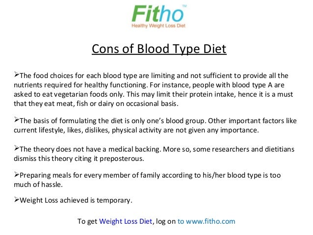 Diet According To Type Of Blood