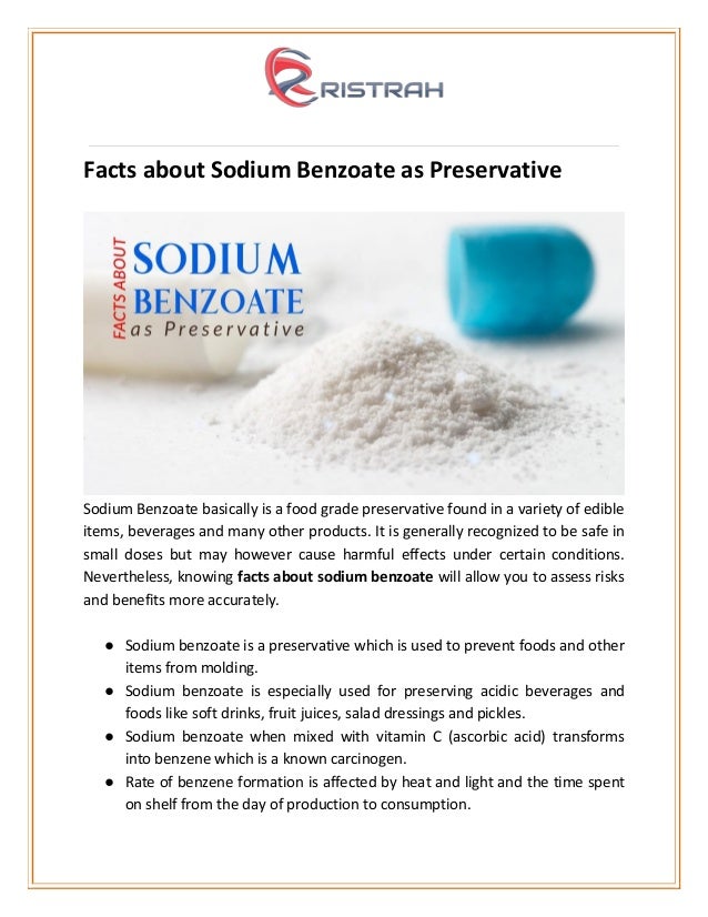 Facts About Sodium Benzoate As Preservative