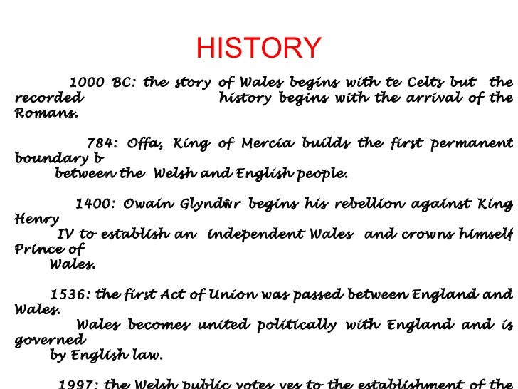 Facts about wales