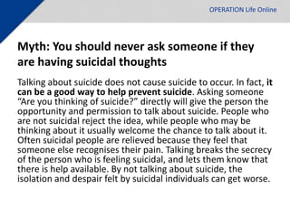 Facts and myths about suicide | PPTX