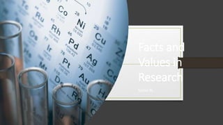 Facts and
Values in
Research
Salim N.
 