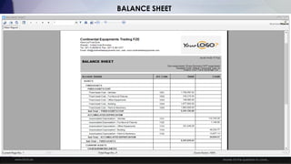 www.facts.ae Answer for the questions to come...
BALANCE SHEET
 
