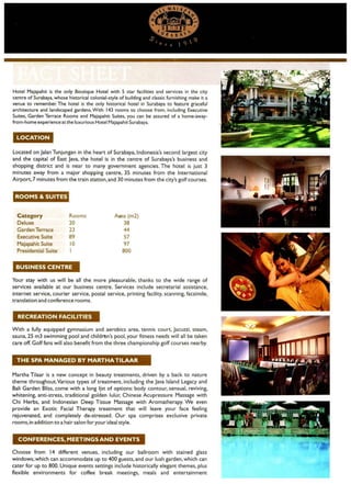 Hotel Majapahit Fact Sheet
