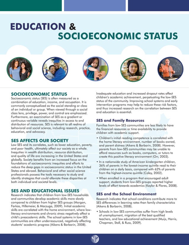 Education & Socioeconomic Status Fact Sheet PDF