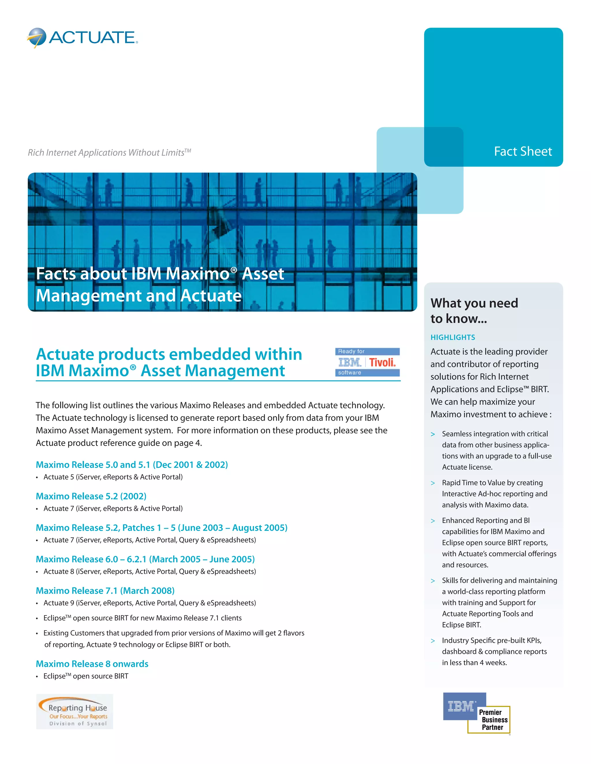 Facts about IBM Maximo® Asset | PDF