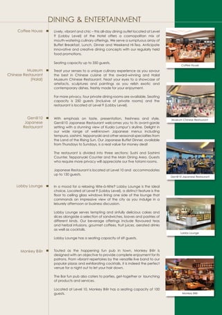 Sunway Putra Hotel Dining & Entertainment Fact Sheet