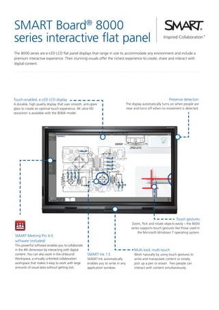 SMART Board 8000 Series Interactive Flat Panel Fact Sheet | PDF