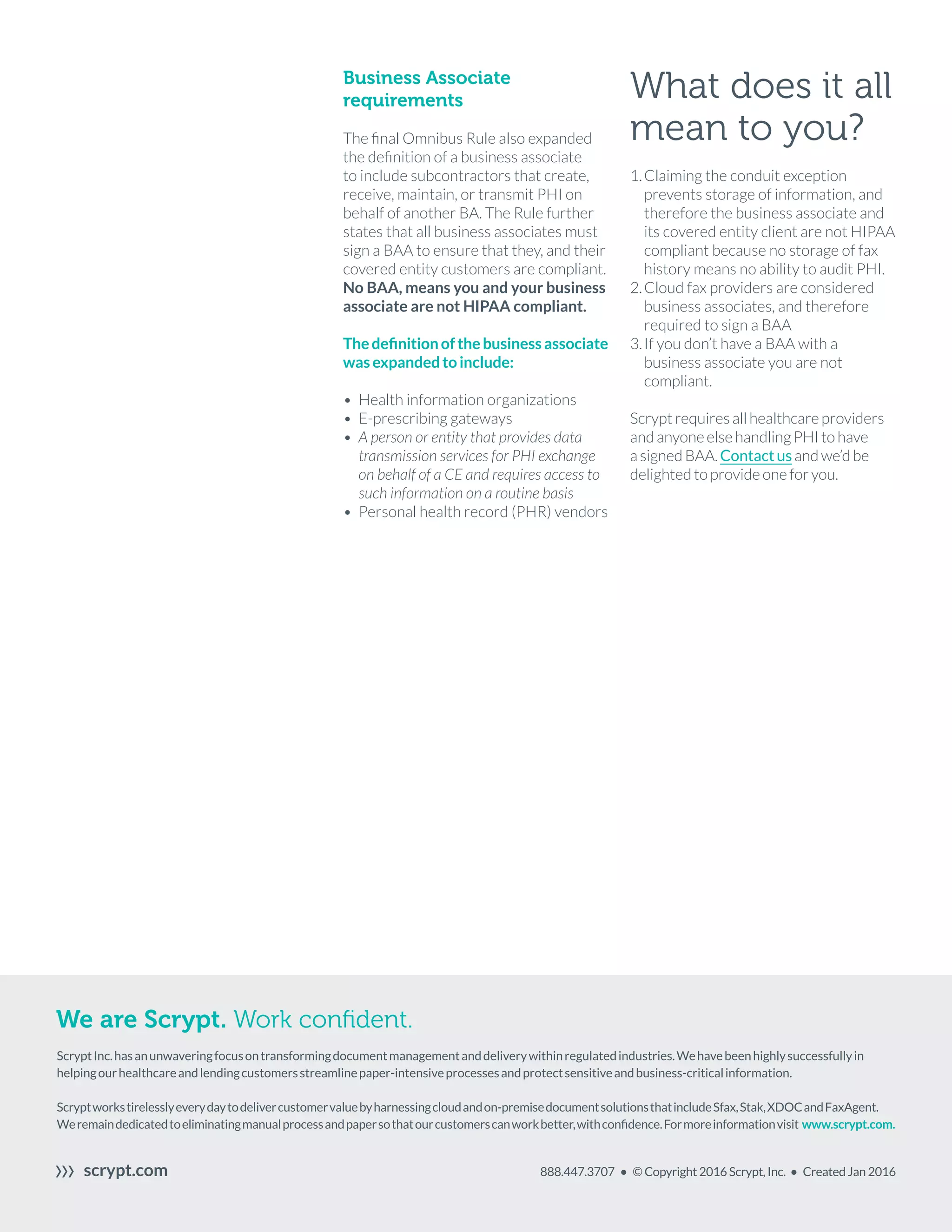 HIPAA Conduit Exception The Facts PDF