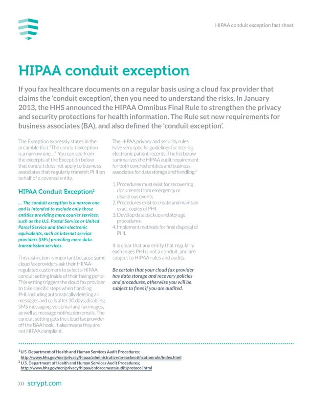 HIPAA Conduit Exception The Facts PDF