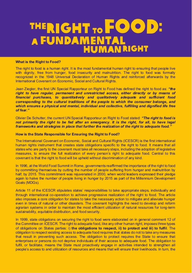 The Right to Food A Fundamental Human Right
