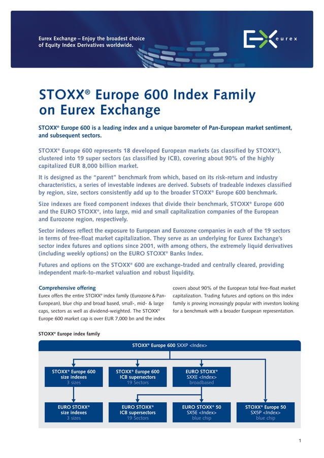STOXX® Europe 600 Index Family at Eurex Exchange Overview PDF