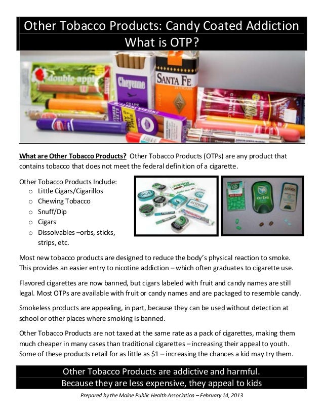 Fact sheet what are other tobacco products 2013 0214