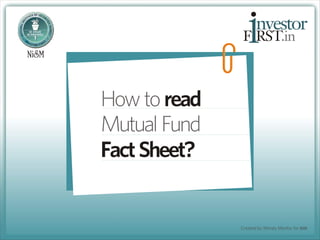 How to read a Mutual Fund Factsheet 
