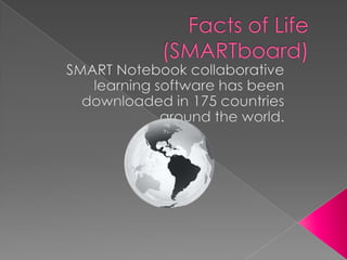 Facts of Life (SMARTboard) SMART Notebook collaborative learning software has been downloaded in 175 countries around the world. 