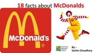 18 facts about McDonalds
By: -
Sachin Chaudhary
 