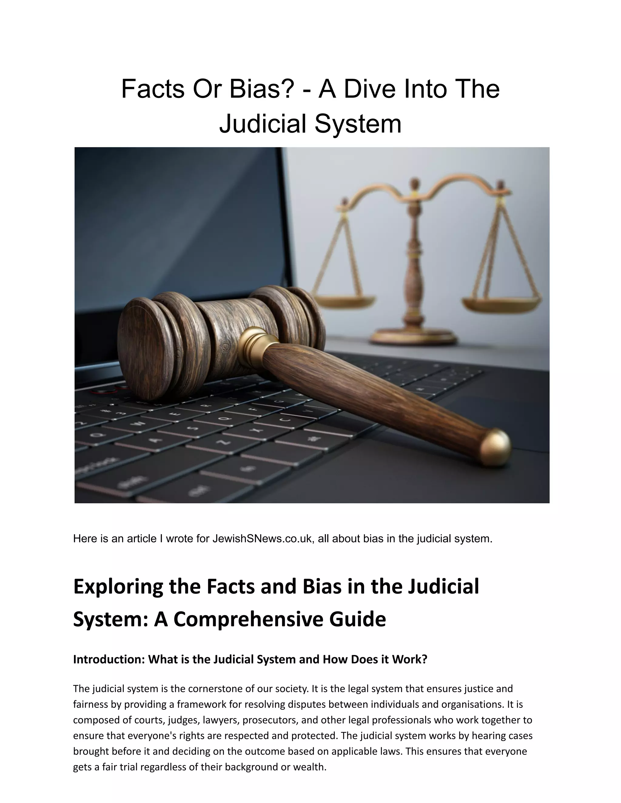 Facts Or Bias? A Dive Into The Judicial System PDF