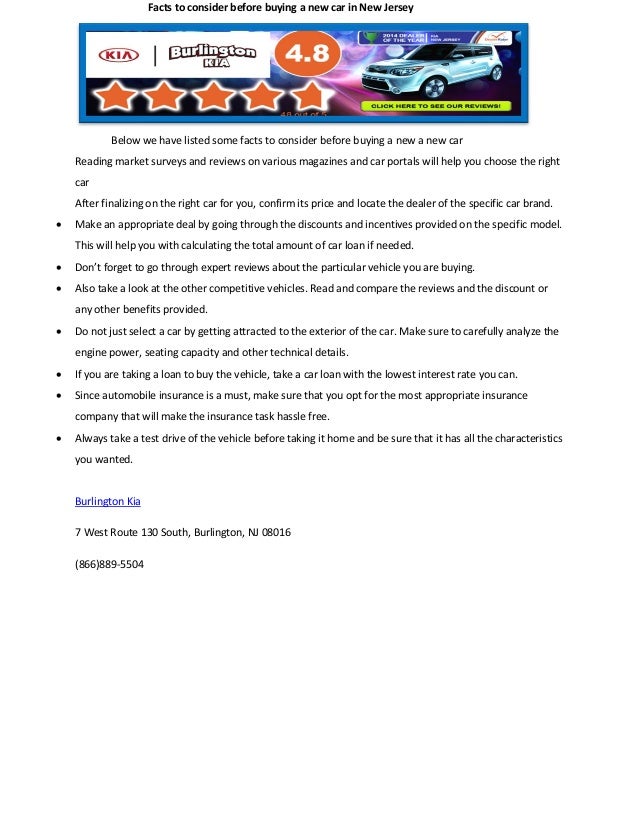 Facts to consider before buying a new car in new jersey