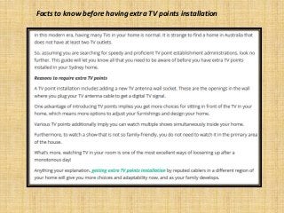 Facts to know before having extra TV points installation.pptx